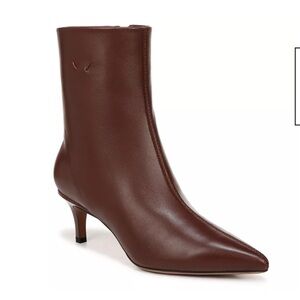 Franco Sarto Brown Pointed Toe Leather Ankle Bootie